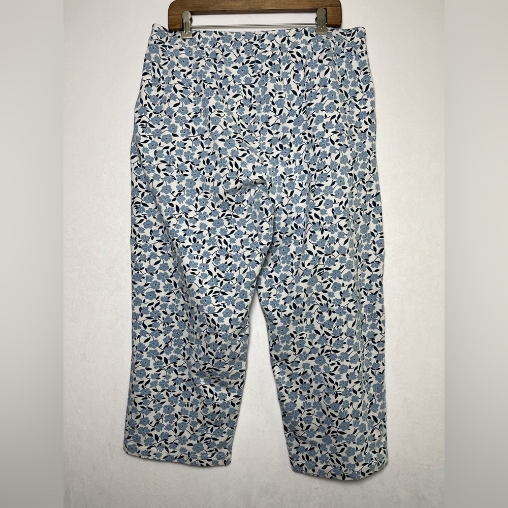 Draper James Women Floral Cropped Cozy Boho Cottage Cotton Pull-on Pant Size XL - Picture 3 of 5